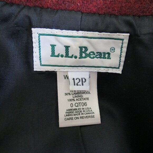 L.L.BEAN Women's Brick Red Wool Zip Front Jacket Size 12P - Picture 5 of 7